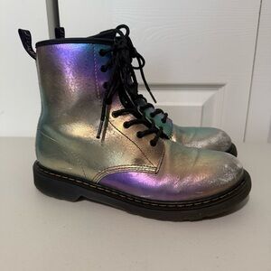 Dr Martens Unisex Holographic Boots Rainbow Zip Lace Up Women’s 7 Men’s 6